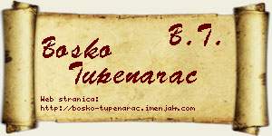 Boško Tupenarac vizit kartica